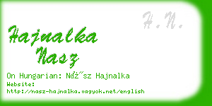 hajnalka nasz business card